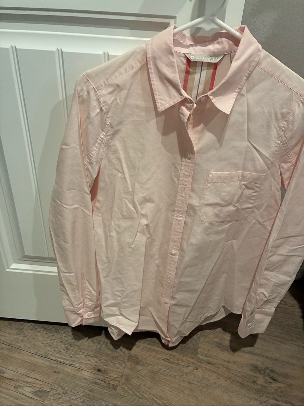 Womens Athleta  Light Pink Button-Down Shirt